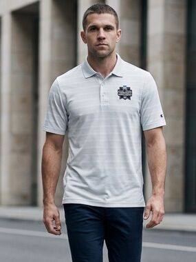 EUC. Champion Men’s White Polo NCAA 2017 Baseball World Series Omaha - Size XL